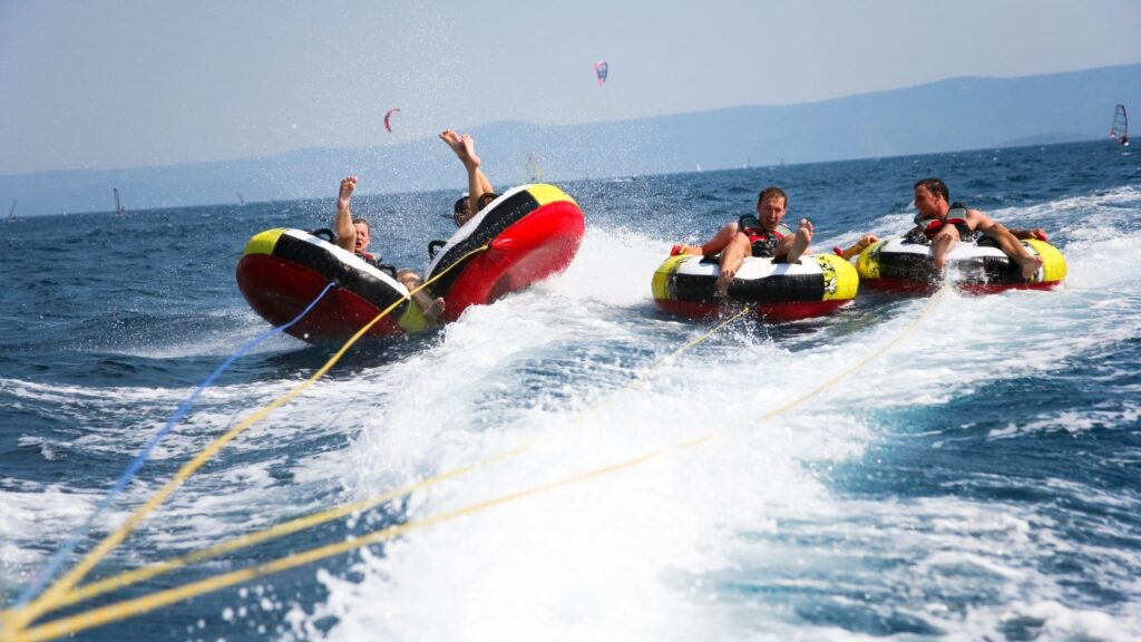 Seajoy yachts and watersports in rethymno crete, sofa rides, banana